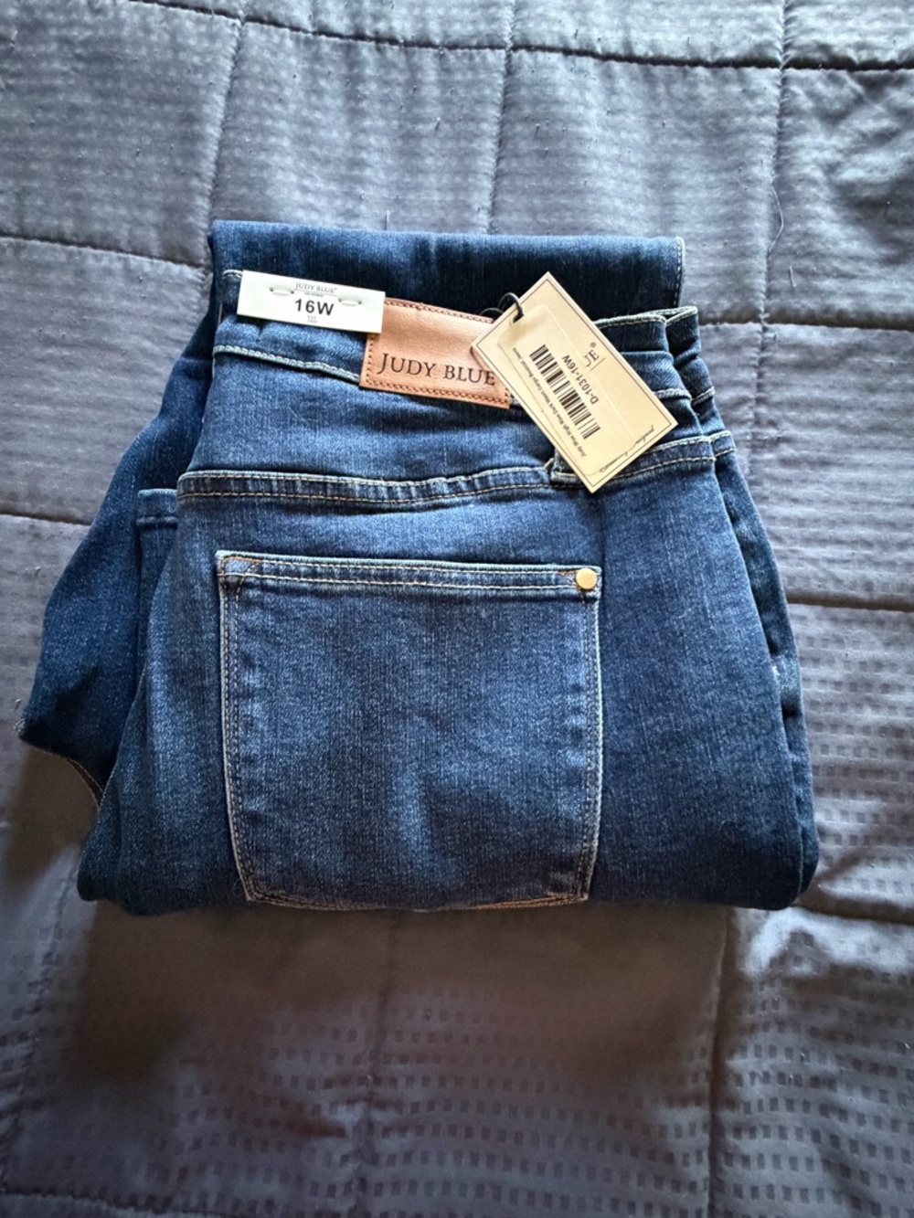 NWT Judy Blue Women’s Dark Wash Bootcut Cargo Jeans Size 16W - Picture 9 of 9